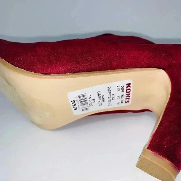 Women's  Retro Cutout Ankle Boots Slip On Pumps Red open front style size  7.5. - Picture 8 of 8